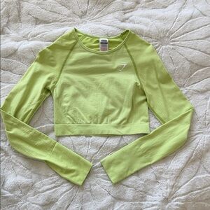 Gymshark Vital Long-Sleeve Cropped Top - Neon Green